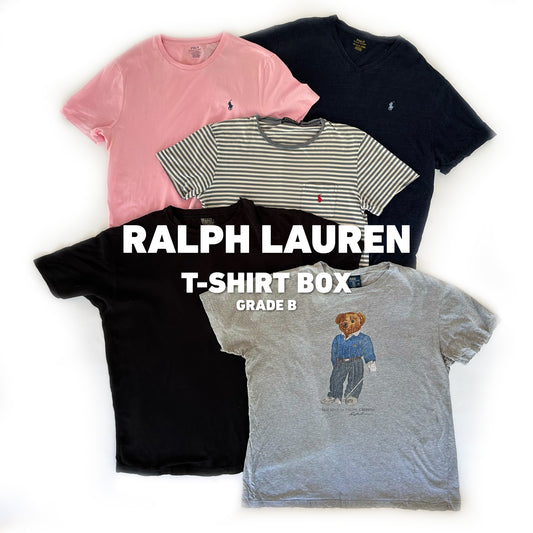 5 vintage Ralph Lauren T-shirts in Grade B conditie – met lichte gebruikssporen