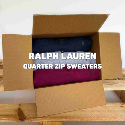 3 vintage Ralph Lauren quarter zip truien in één box